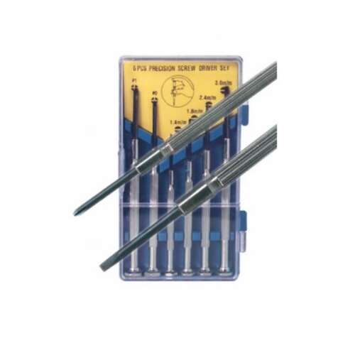 6 piece precision screwdriver set, includes flathead and Phillips screwdrivers