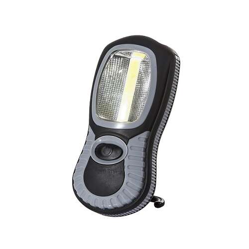 steck! STW 1 Mini LED munkalámpa, 3W COB LED + 3 LED, fekete, mágnessel és kampóval, ferde nézet
