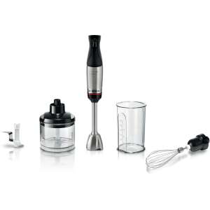 Bosch ErgoMaster Series 6 Hand Blender with accessories, including a chopper, whisk, and measuring cup - Bosch Hand Blender