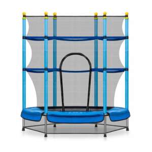 Gyerek trambulin biztonsági hálóval kék színben 165 x 140 cm 52418505 Trambulinok