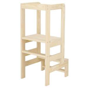 Konyhai fellépő, natúr színben, 3 szintes, 90 cm