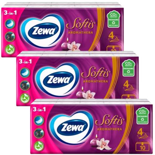 Zewa Softis 4-warstwowe chusteczki papierowe - Aromathera 3x90szt.