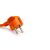 Close-up of Delight extension cord plug, orange power plug