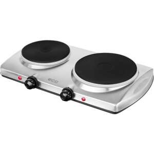 ECG EV 2512S podwójna płyta grzewcza elektryczna, stal nierdzewna, 2 strefy grzewcze, średnica 185 mm i 155 mm - Płyta grzewcza