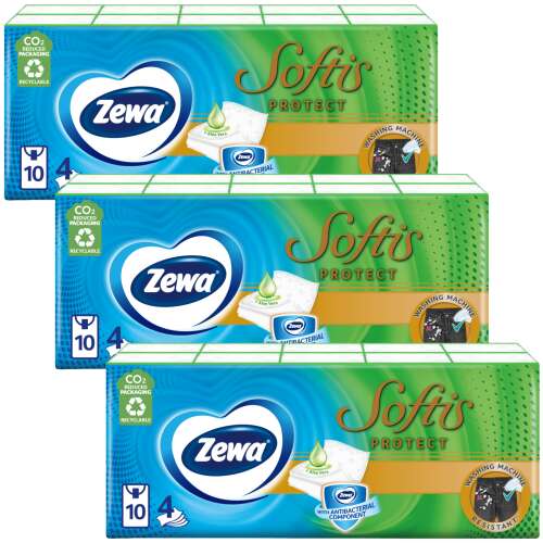 Zewa Softis Protect 4 rétegű Papír zsebkendő 3x90db