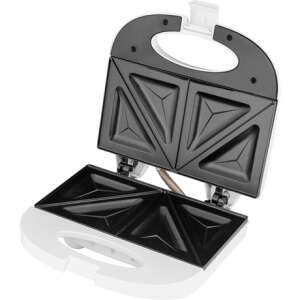 ECG S 3271 sandwich maker, white, open, non-stick plates - ECG Sandwich Maker