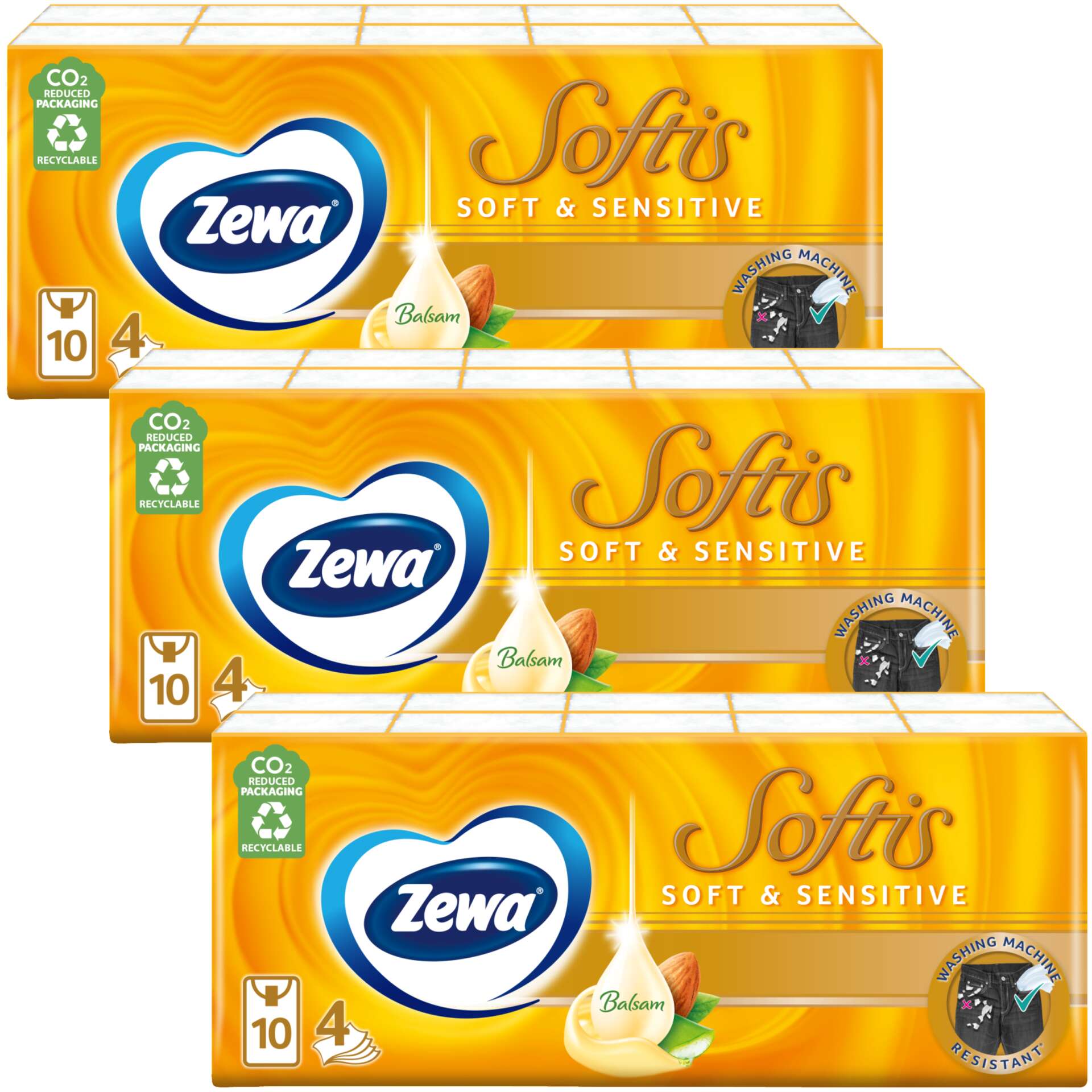 E-shop Zewa Softis 4-vrstvové papierové vreckovky - Soft&amp;Sensitive 3...