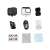 SJCAM SJ10 Pro Dual Screen action camera accessories: waterproof case, frame, mount, USB cable, stickers, cleaning cloth