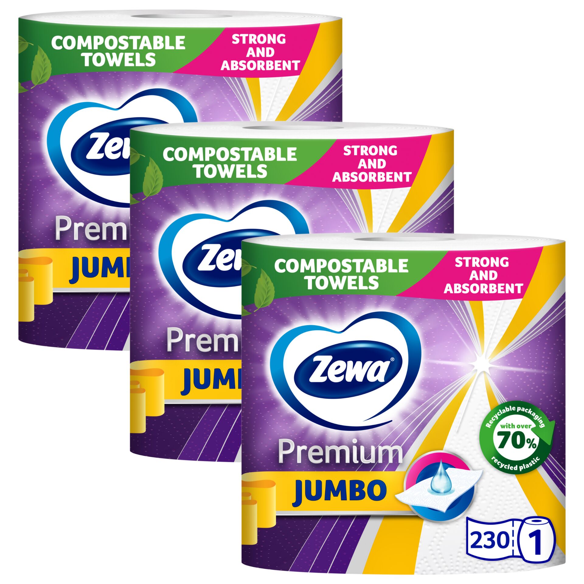 E-shop Zewa Premium Jumbo 3-vrstvový papierový uterák 3x1 rolka