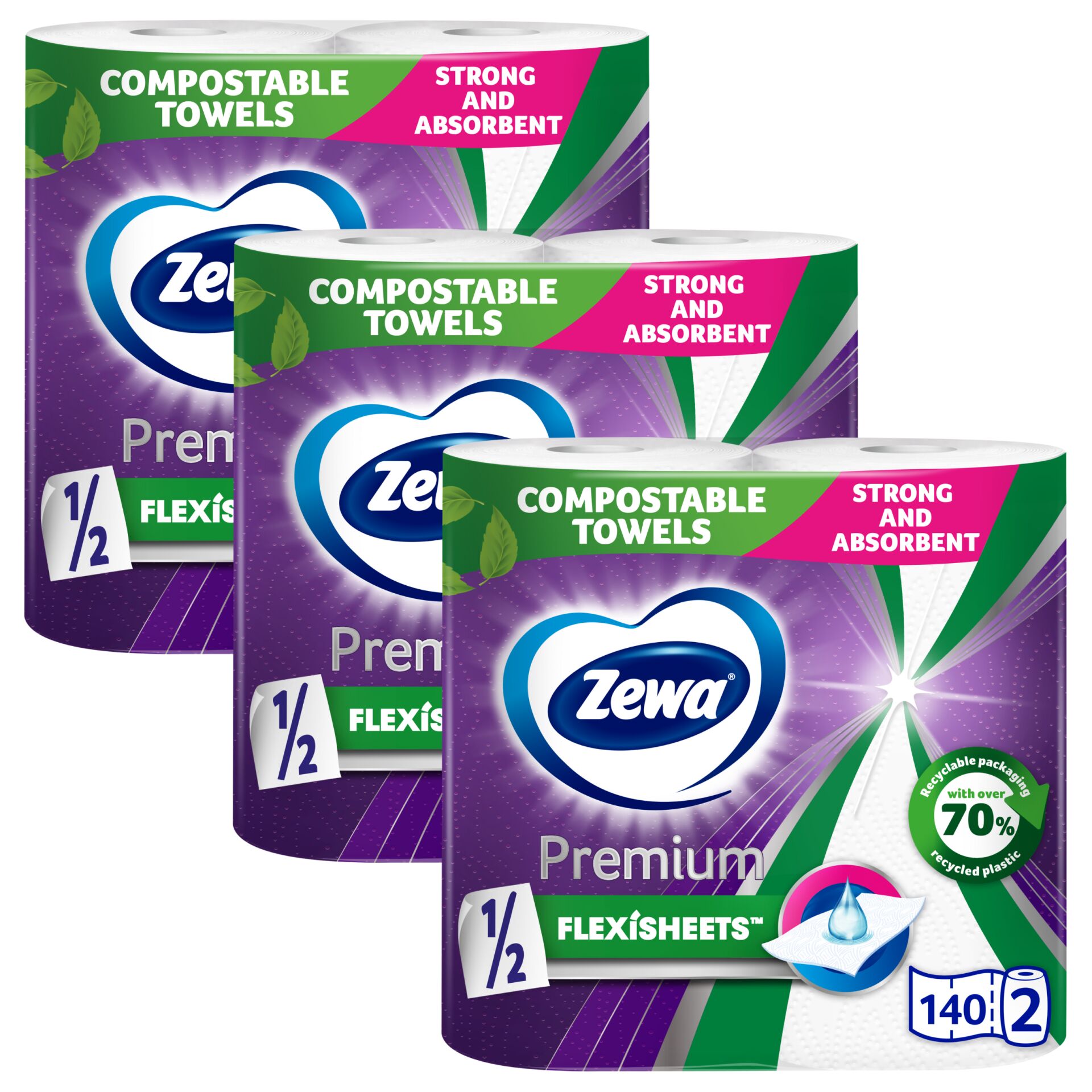 E-shop Zewa Premium Flexisheets 2-vrstvové papierové uteráky 3x2 rolky
