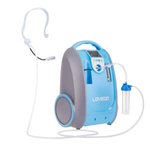 Lovego portable oxygen concentrator with headstyle oxygen pipe and nasal cannula - Humidifier, Oxygen concentrator, Foot Massager and Electric Blanket Warmer