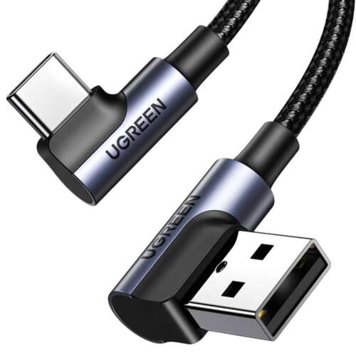 Cablu UGREEN US176 USB-C la USB-A 2.0, unghiular, 3A, 3m (negru)