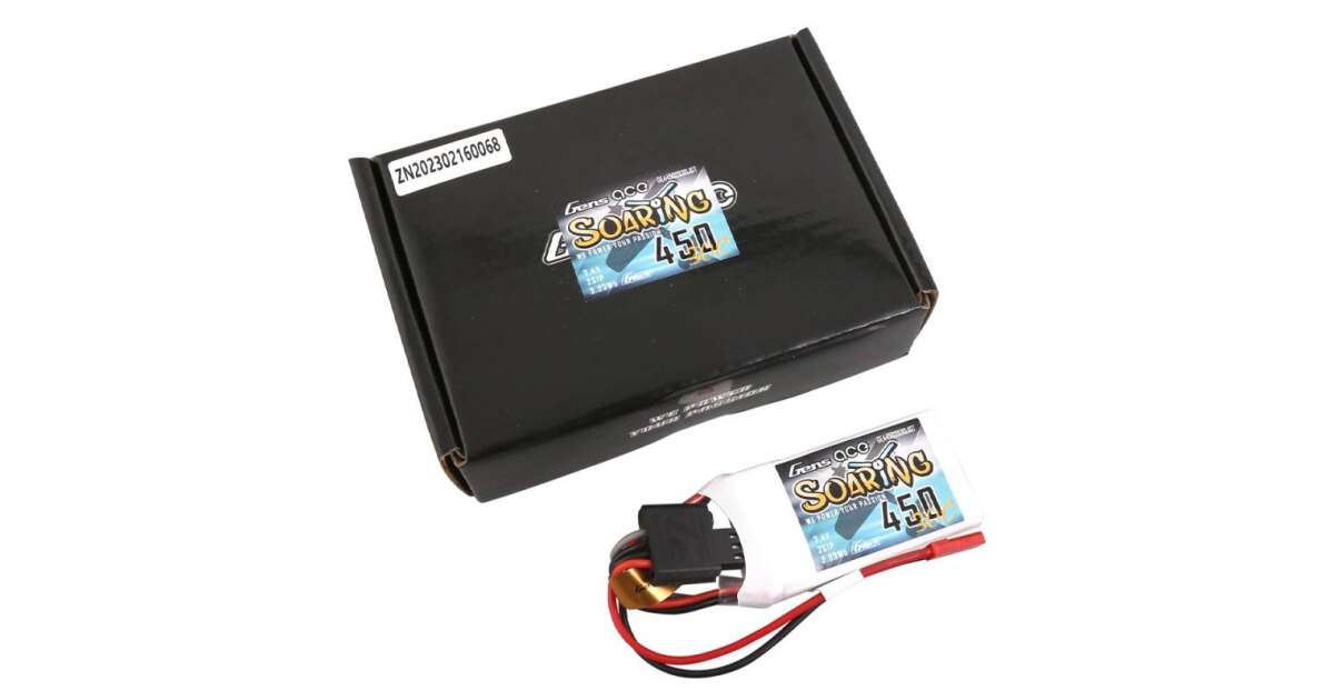 Gens ace G-Tech Soaring 450mAh 7.4V 30C 2S1P Lipo Battery Pack with JST-SYP Plug Gens ace G-Tech Soaring 450mAh 7.4V 30C 2S1P Lipo Battery Pack with JST-SYP Plug