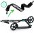 Soke City folding scooter with double brakes #black-turquoise 52592331