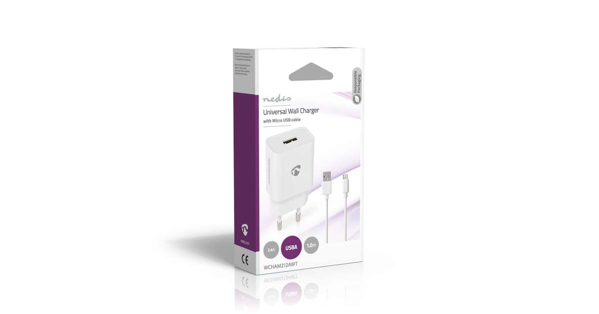 Wall Charger, 12 W, Fast Charge, 1x 2.1 A A