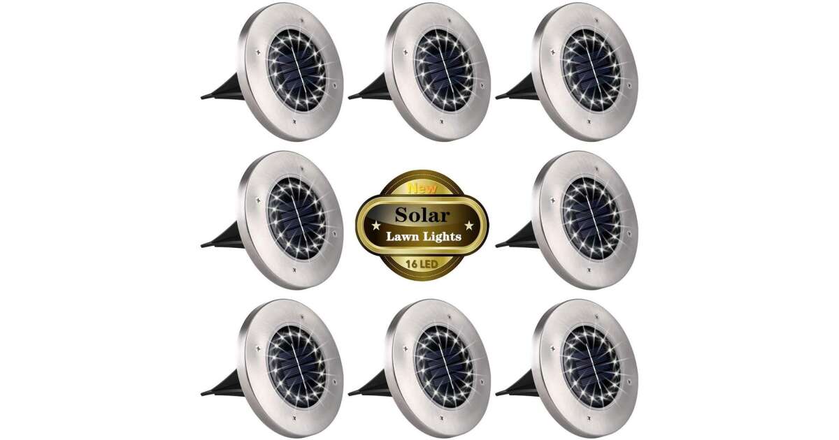 8db 16 LEDes Disk Lights multifunkcionális szolárlámpa Pepita.hu
