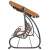 Springos Four-Person Garden Swing Bed with Adjustable Sunshade - Striped #brown-beige 52705085