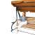 Springos Four-Person Garden Swing Bed with Adjustable Sunshade - Striped #brown-beige 52705085