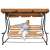 Springos Four-Person Garden Swing Bed with Adjustable Sunshade - Striped #brown-beige 52705085