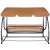 Springos 4-person garden swing bed with adjustable canopy - brown-beige striped - front view