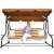 Springos Four-Person Garden Swing Bed with Adjustable Sunshade - Striped #brown-beige 52705085