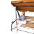Springos Four-Person Garden Swing Bed with Adjustable Sunshade - Striped #brown-beige 52705085
