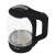 Esperanza Yukon electric kettle, 1.7L capacity, black and glass design, angled view