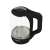 Esperanza Yukon electric kettle, 1.7L capacity, black and glass design, angled view