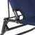 Close-up of the metal frame and fabric of the Springos folding reclining chair in blue color