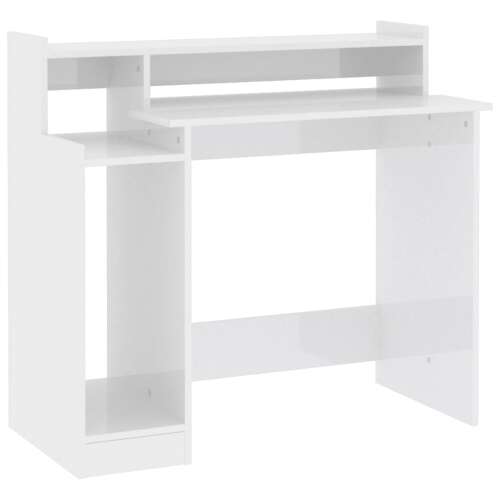 LED-es Íróasztal - Fehér - 97x45x90 cm