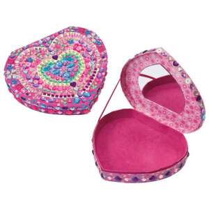 Galt Sparkle Jewellery Box, heart shaped jewelry box with mirror, decorate with gems, craft kit for kids - Jewelry Box