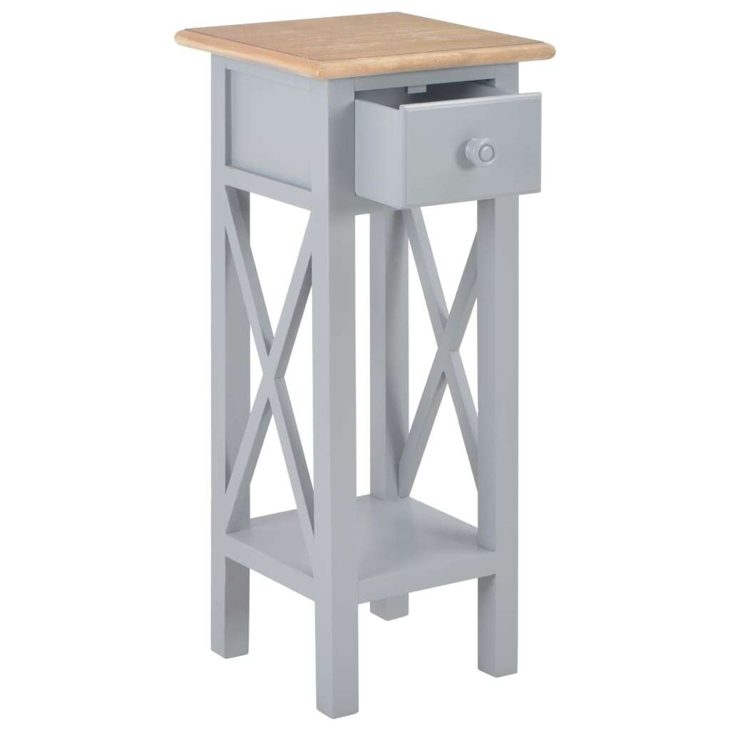 280058 side table grey 27x27x65,5 cm wood