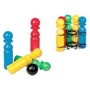 Riesiger Bowling-Set mit 9 bunten Plastikkegeln und 2 Bällen, perfekt für Outdoor-Spaß - Schaukelpferde, Schaukeltiere und Entwicklungsspiele für Kinder im Kindergartenalter