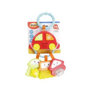 WinFun Musikalisches Schlüsselspielzeug für Babys, Rotes Auto mit Schlüsseln, Babyspielzeug, Kinderwagenspielzeug - Rasseln