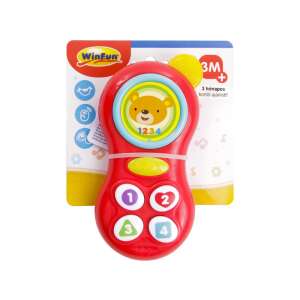 Winfun: Maci zenélő bébi mobiltelefon 93299830 Fejlesztő játék babáknak - Fényeffekt