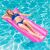 Woman Relaxing on a Pink Bestway Inflatable Pool Mattress
