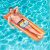 Man Relaxing on an Orange Bestway Inflatable Pool Mattress in Swimming Pool