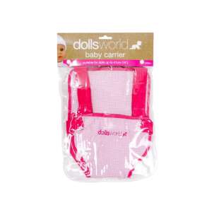 Dolls World Baby Carrier for Dolls, Pink, suitable for dolls up to 41cm - Doll accessory