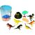 Dinoszaurusz Figura Készlet: 8 plastic dinosaur figures with volcano, tree and rock in a bucket
