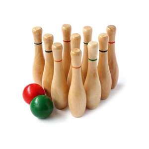 Wooden Bowling Set - Natural Wood