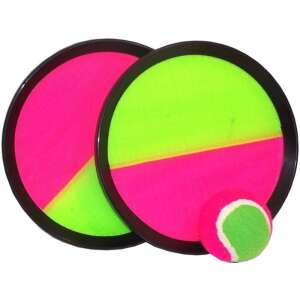 Joc de abilități Catch Ball, doi prindători și o minge, roz și verde, joc în aer liber - Jucarii pentru activitati in aer liber