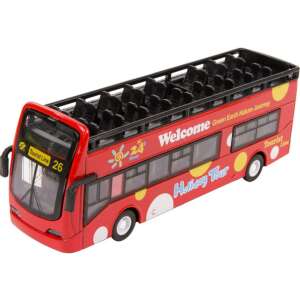 Jucărie autobuz cu două etaje roșu, scară 1:32, Holiday Tour, Die-Cast - Nonbrand Maşinuţe