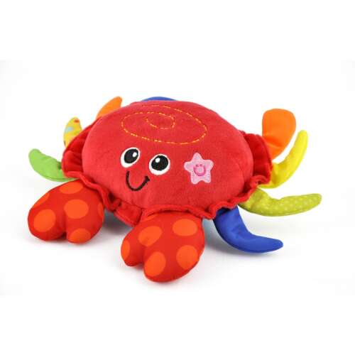 Winfun musical dancing plush crab toy for babies, red with colorful claws