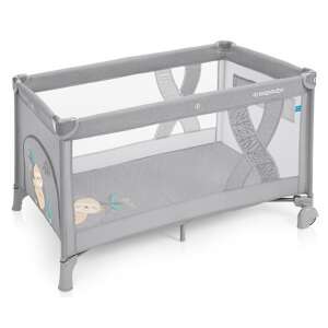 Baby Design Simple fix utazóágy világos szürke színben, lusta állat mintával - Utazóágy és Kiegészítői