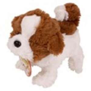 Walking Bernese Mountain Dog plush toy, 20 cm, brown and white, interactive, barks, wags tail, sits, walks - Interactive Plush Toy