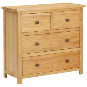 Solid oak wood chest of drawers with four drawers, 80x35x75 cm - Dresser