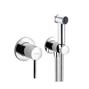 Set de igienă KLUDI BOZZ, montaj pe perete, finisaj cromat, cu duș de mână și furtun - Robinet