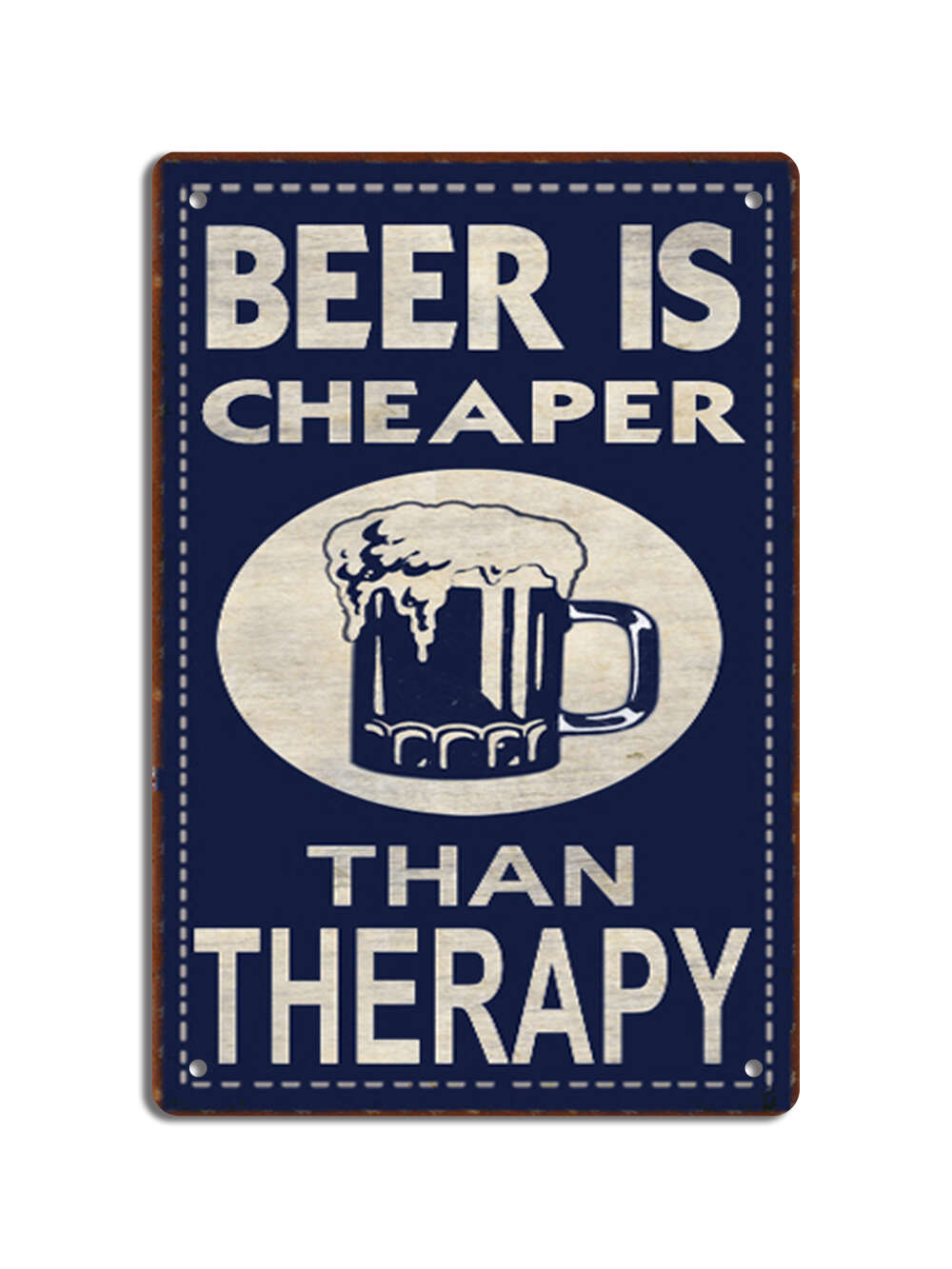 Retro dekor fémtábla,&quot;Beer is cheaper...&quot;, Méret: 20x30cm