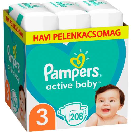 Pampers Active Baby mesačné balenie plienok 6-10kg Midi 3 (208ks) 47158632