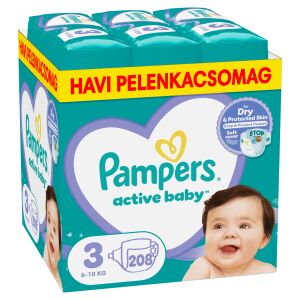 Pampers Active Baby mesačné balenie plienok 6-10kg Midi 3 (208ks) 144780033 - Pampers
